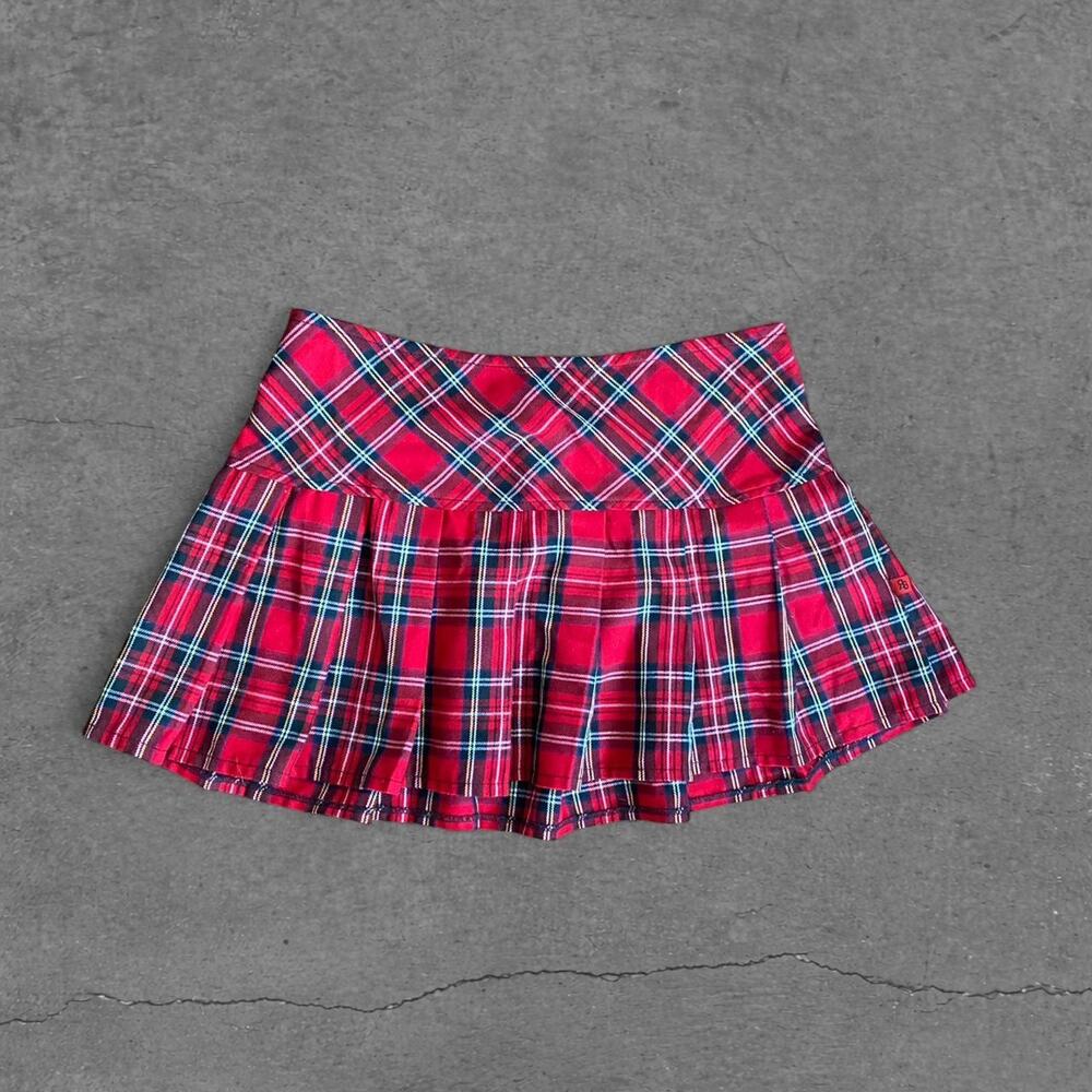 Royal bones pleated mini skirt
